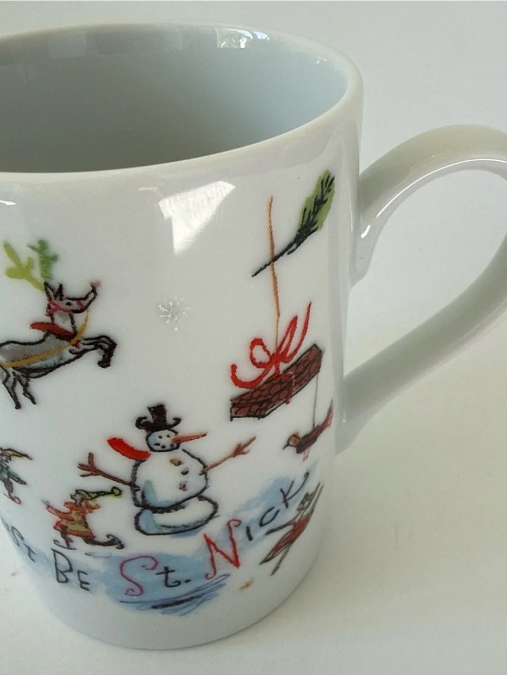 2 Crate & Barrel Twas the Night Mugs Diane Bigda Design 8 Ounce